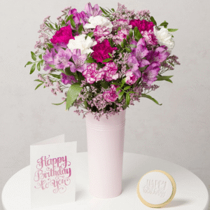 Mauve Magic Birthday Gift bouquet with roses, carnations, chrysanthemums and alstroemeria from Bunches