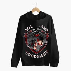 So Long And Goodnight Hoodie from Broken Society in black showing tattoo-art heart design on the back