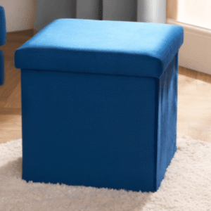 OHS Matte Velvet Foldable Cube Storage Ottoman from OHS showing velvet cube storage ottoman design