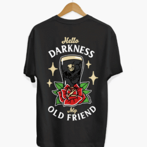 Hello Darkness T-Shirt from Broken Society showing black graphic t-shirt design