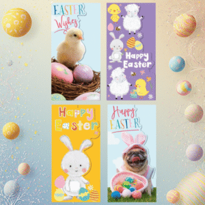 Happy Easter Money Wallets from Card Factory showing Easter-themed money wallets with envelopes included