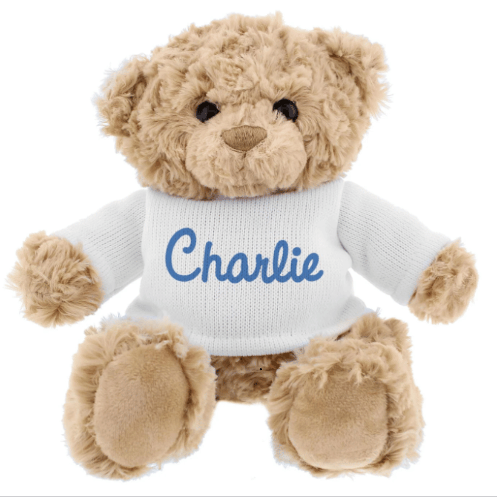Personalised Name Teddy Bear from Card Factory showing personalised name detail