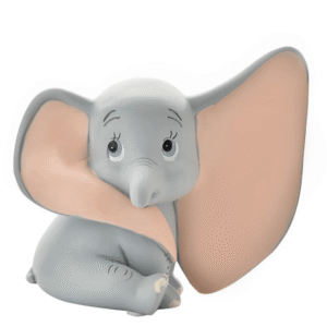 Disney Magical Beginnings Money Box - Dumbo from The Home of Characters showing the grey Dumbo figurine with large pink ears.