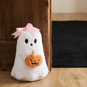 Ghost Doorstop from OHS showing a white ghost design with a decorative bow
