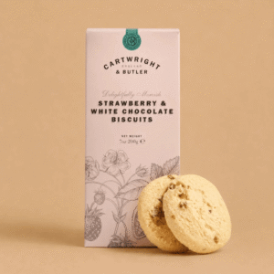 Cartwright & Butler Strawberry Biscuits from Lush Lobster showing delicate pink packaging