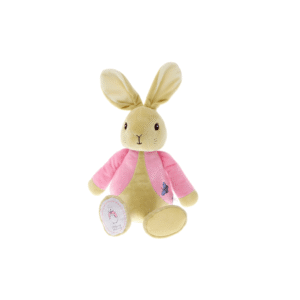 Flopsy Bunny Soft Toy from Card Factory showing her pink jacket and illustrated foot