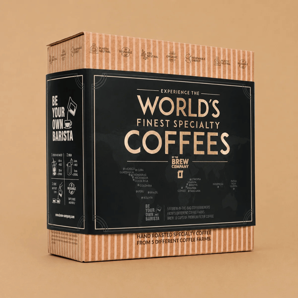 GROWER'S CUP Gourmet Coffee Gift Set from Lush Lobster showing five individually packed coffee brew bags