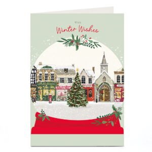 Snowy Town Snowglobe Christmas Card