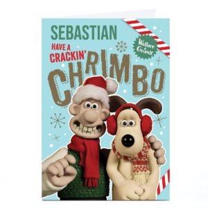 Personalised Wallace & Gromit Christmas Card