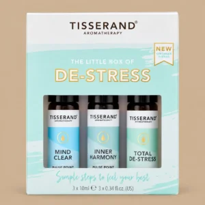 The Little Box of De-Stress from Lush Lobster showing three aromatherapy pulse-point roller balls