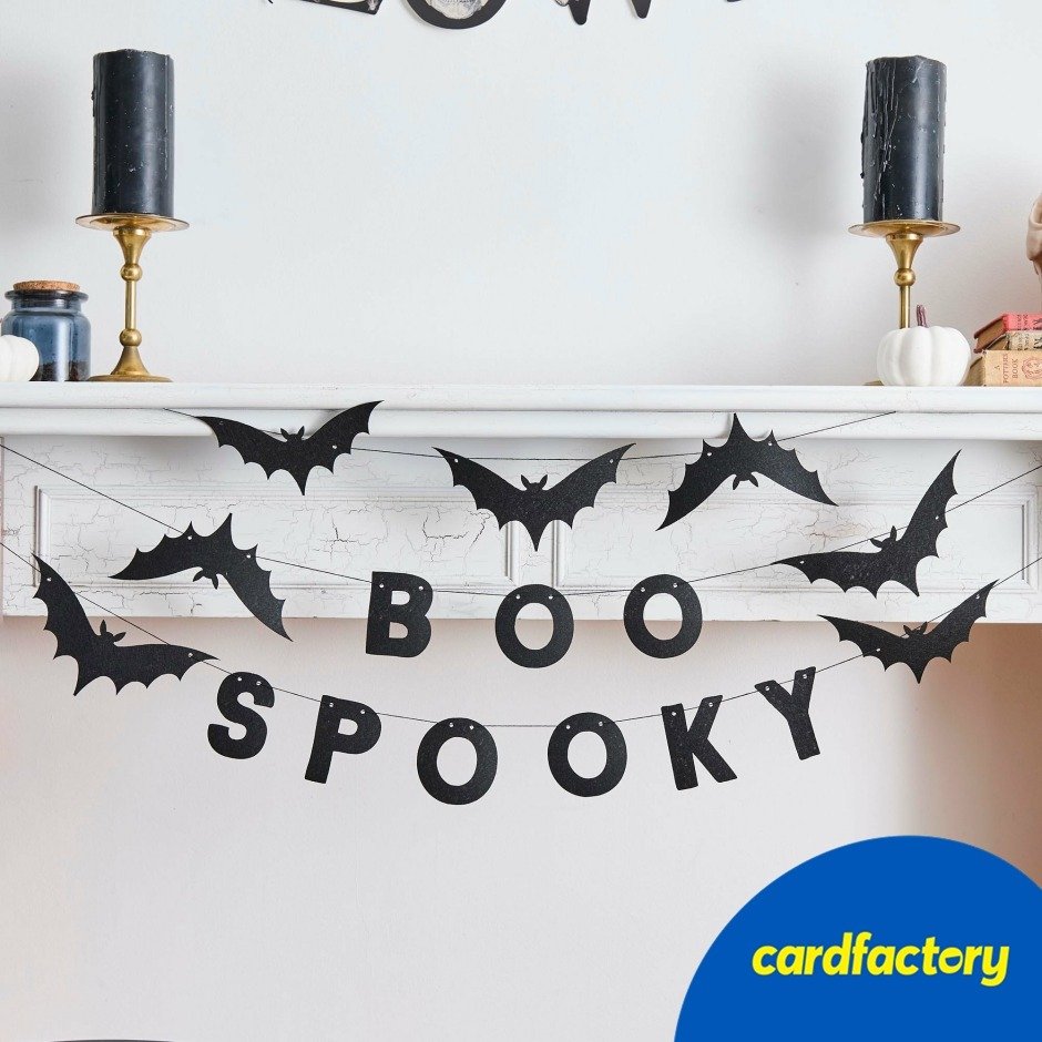 Spooky Boo Bat Felt Garland